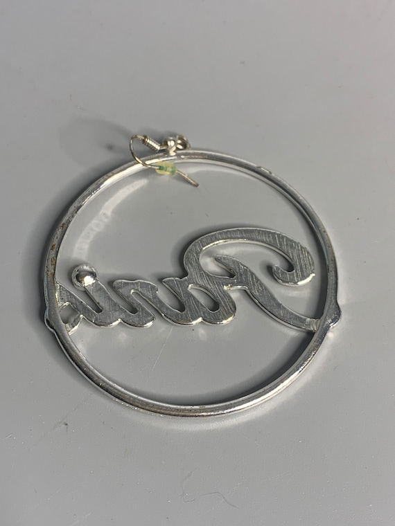 Boucles D'oreilles Puces Vintage Une Ligne Paris - Argenté Années 90 - Fermoir Clip