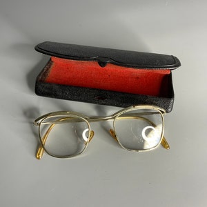 French vintage glasses in case M L Amiens opticien optician