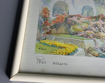 M Marten のサイン入りイタリア製水彩画のビンテージ額縁滝 - Etsy 日本