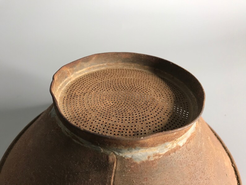 French Vintage Rusty Steel Strainer and Wood Kitchenware - Etsy