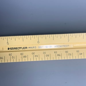 French vintage triangular ruler Staedtler mars architect