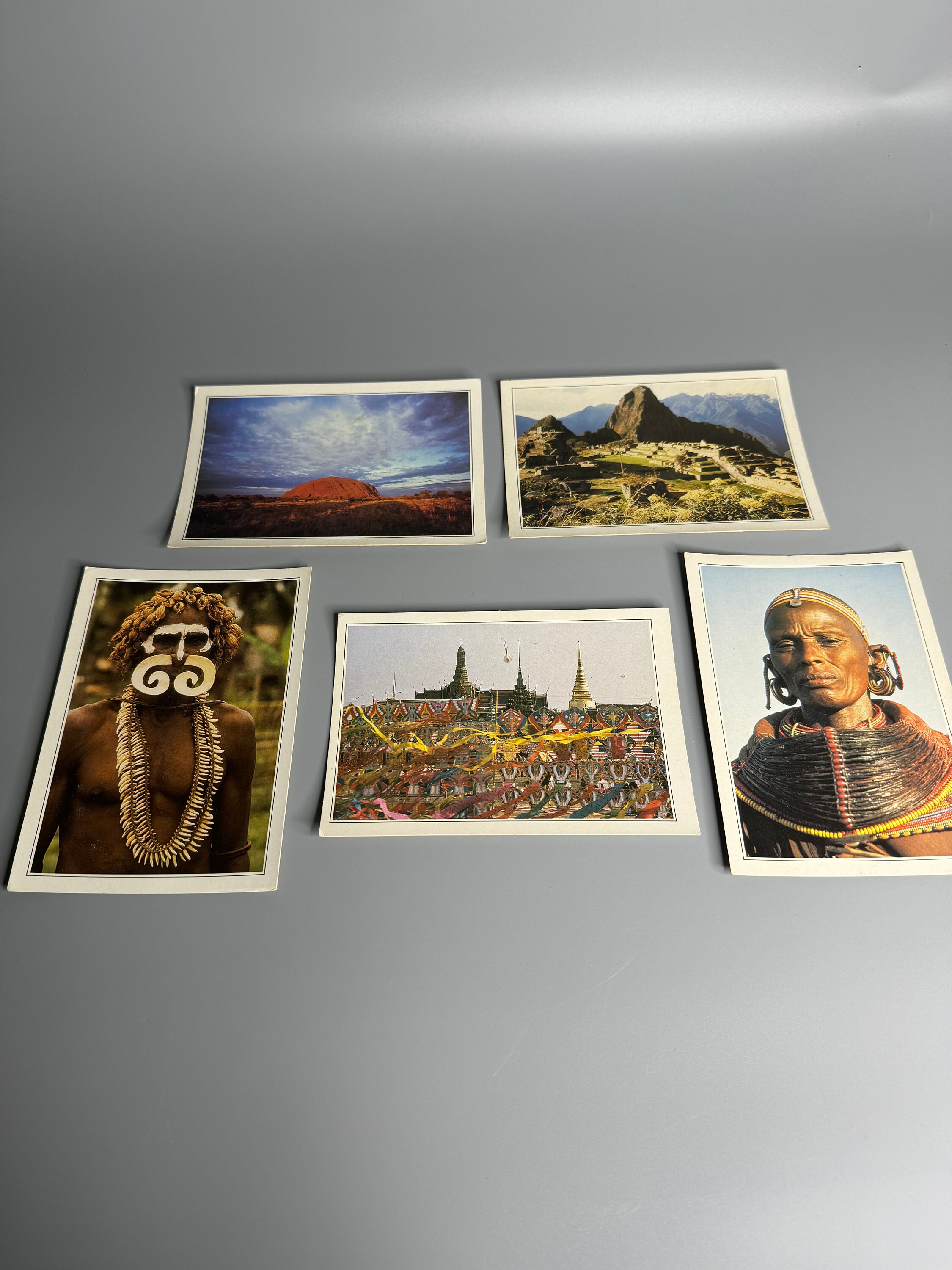 French Vintage Set of 51 Souvenir Cards With Descriptions