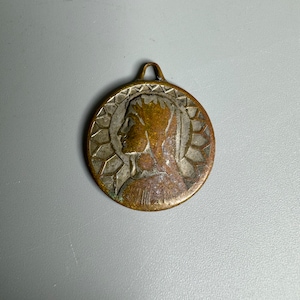 Lourdes French vintage religious pendant Virgin Mary jewelry Lourdes medal catholic prayer