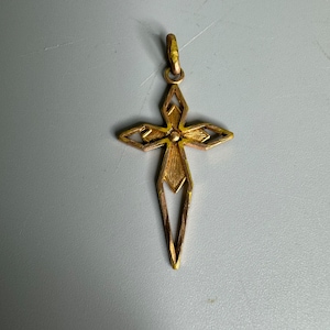 Franse religieuze vintage vergulde hanger sieraden ketting kruisontwerp medaille
