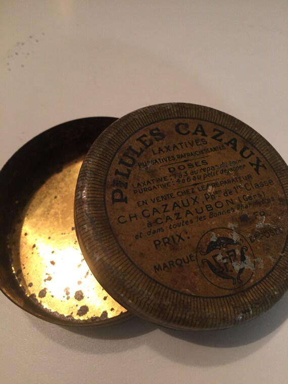 French Vintage Pharmaceutical Pill box Pillules Caza… Gem
