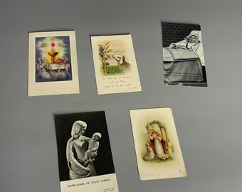 フランスのヴィンテージ宗教画 5枚セット 祈りの画像 - Etsy 日本