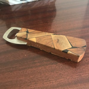 French Art Deco bottle opener wood bar deco drinkware ouvre boite bois decapsuleur ancien