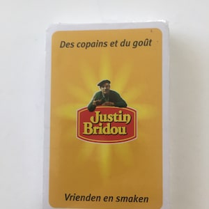 Französisches Vintage Kartendeck Werbung Justin Bridou Metzgerei Spielkarten ungeöffnetes Frankreich Deck Spielkartenspiel Barware MI-Century