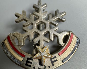 France École de Ski School CHAMONIX Vintage 1930s Badge Augis Insigne