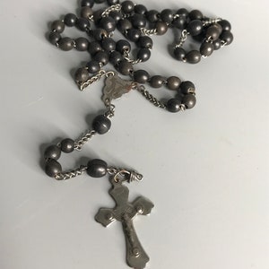 French vintage prayer beads religious deco chapelet medal chaplet