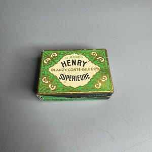 Estuche de plumillas vintage vacío francés - Henry Blanzy Conte- Gilbert cartón material
