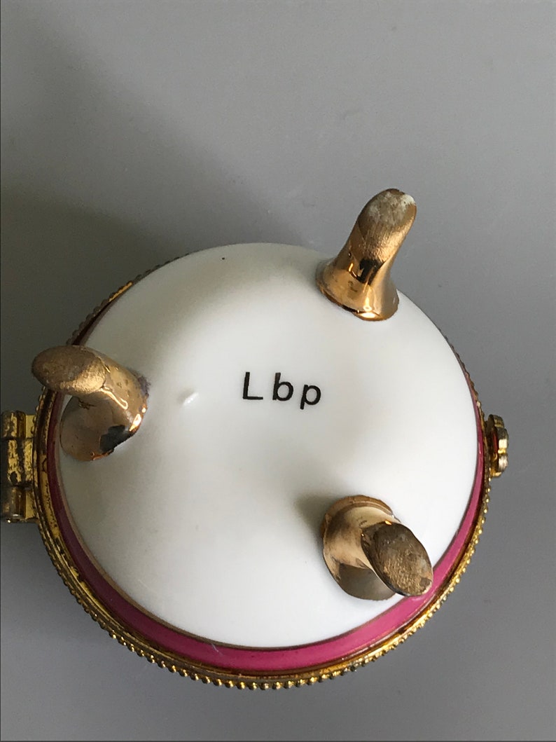 French Vintage Small Porcelain Knick Knack Box Flower Roses Etsy