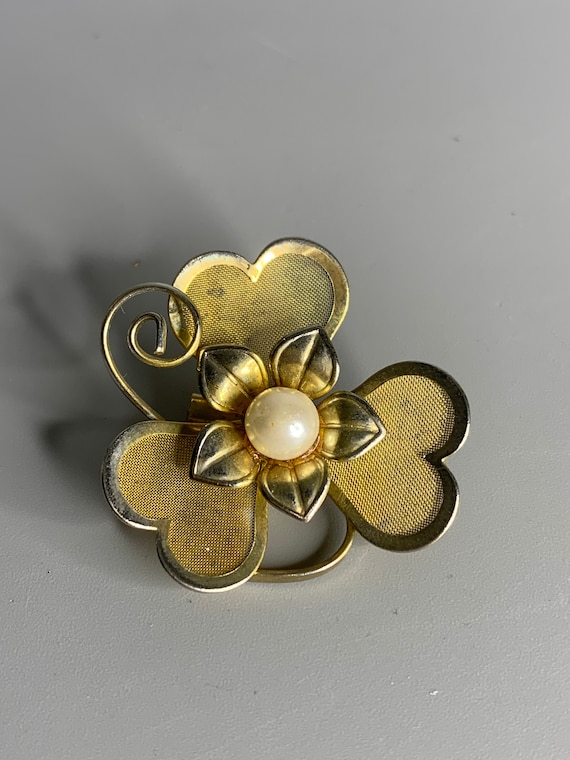 French art deco  lapel pin brooch jewelry flower … - image 2