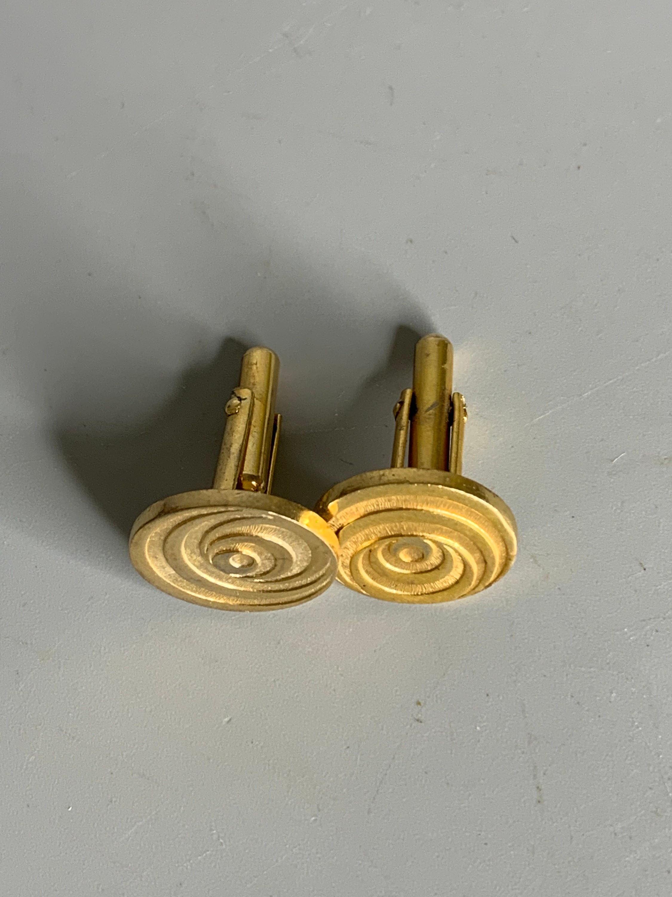 Boutons De Manchette Vintage Plaqué Or – Boîte à Bijoux Incluse, Occasion