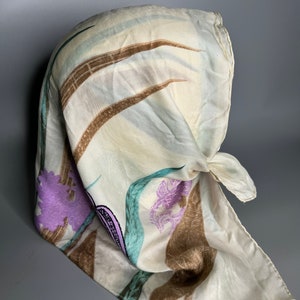French vintage silk scarf floral design