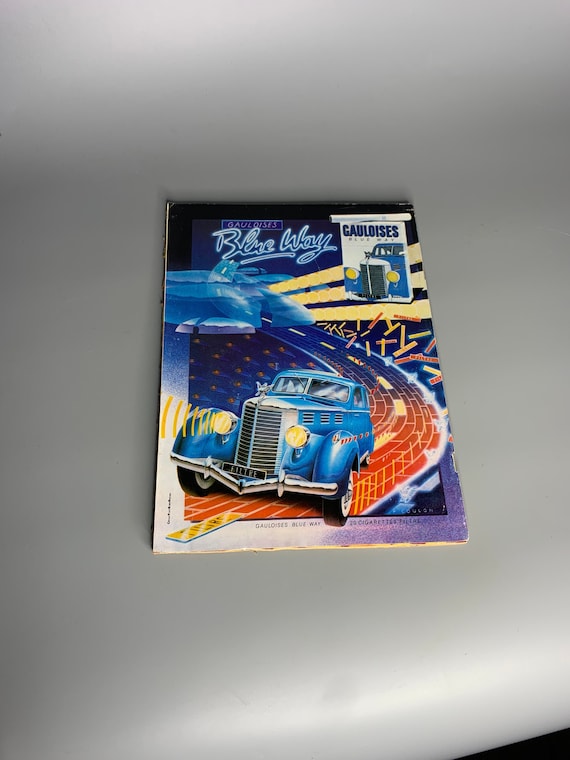French Vintage Poster Advertising Gauloises Blue Way Cigarettes