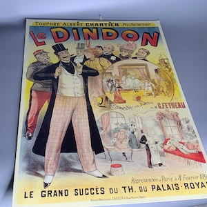 French vintage poster board Le Dindon Palais royal Paris cardboard