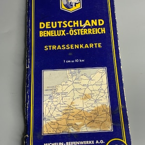 Francuska zabytkowa mapa Michelin tras Niemiec Benelux-Austria numer 987
