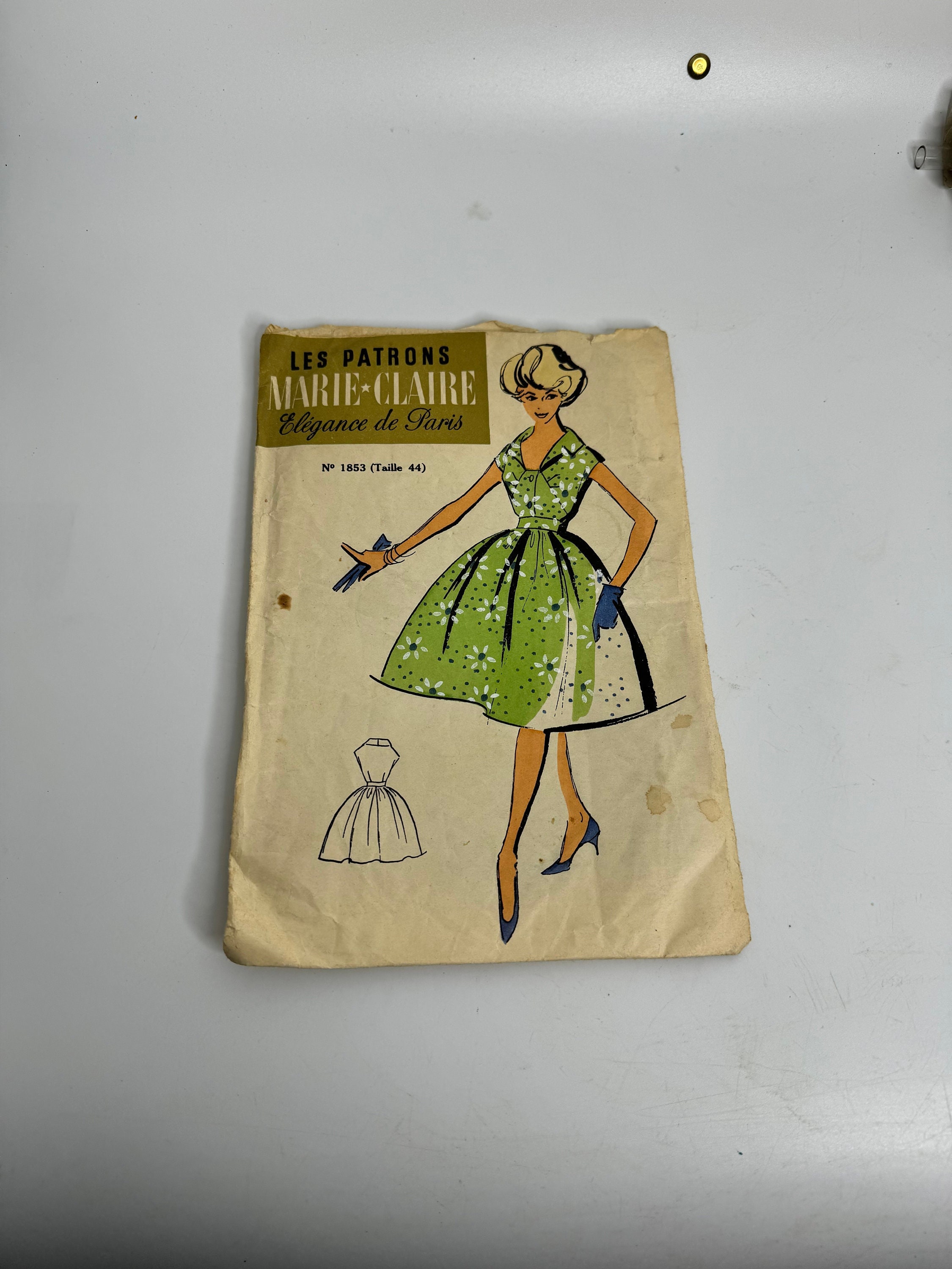 Patron Vintage De Robe De Chambre - Les Patrons De Marie Claire - Taille 12/14 Ans - Années 50 - Modèle 6230 - Occasion