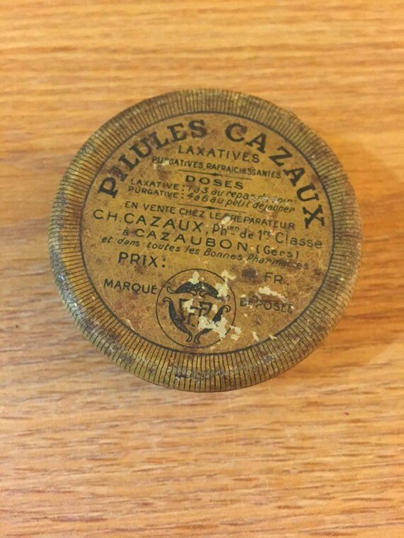 French Vintage Pharmaceutical Pill box Pillules Caza… Gem