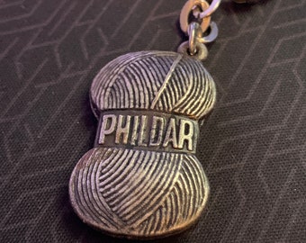 French vintage keychain holder advertising Phildar wool porte clef laine phildar