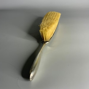 French Victorian vintage silver brush engraved J initial design