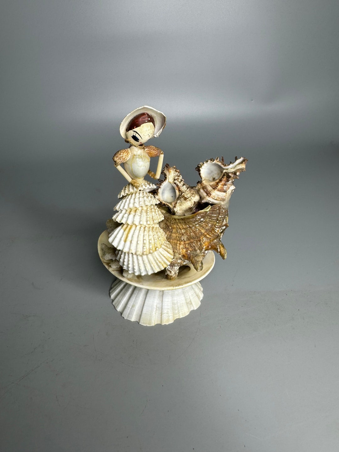 French Vintage Seashell Lady in Dress Design Decoration Shell Doll - Etsy
