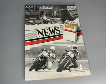 French vintage paper poster advertising Camel lighter tobacco motorcycle racing 20 cigarttes filtre
