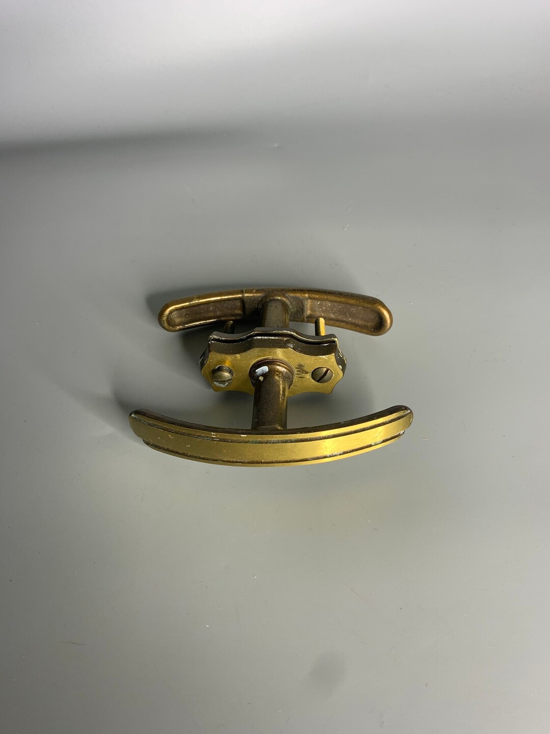 French Vintage Brass Door Handle With Original Screws Etsy