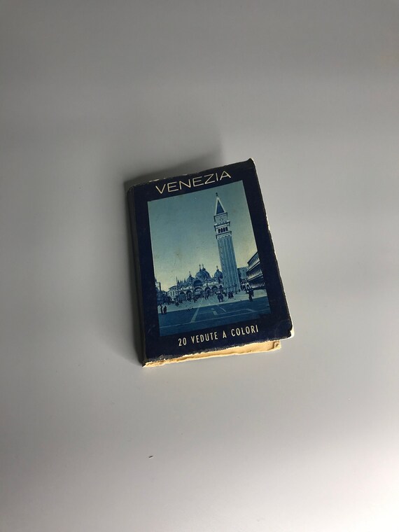イタリア　アンティーク　ヴィンテージ　フォトアルバム　写真集　ヴェネツィア Italian Vintage 20 Colored Photo Book of Venice Venezia - Etsy