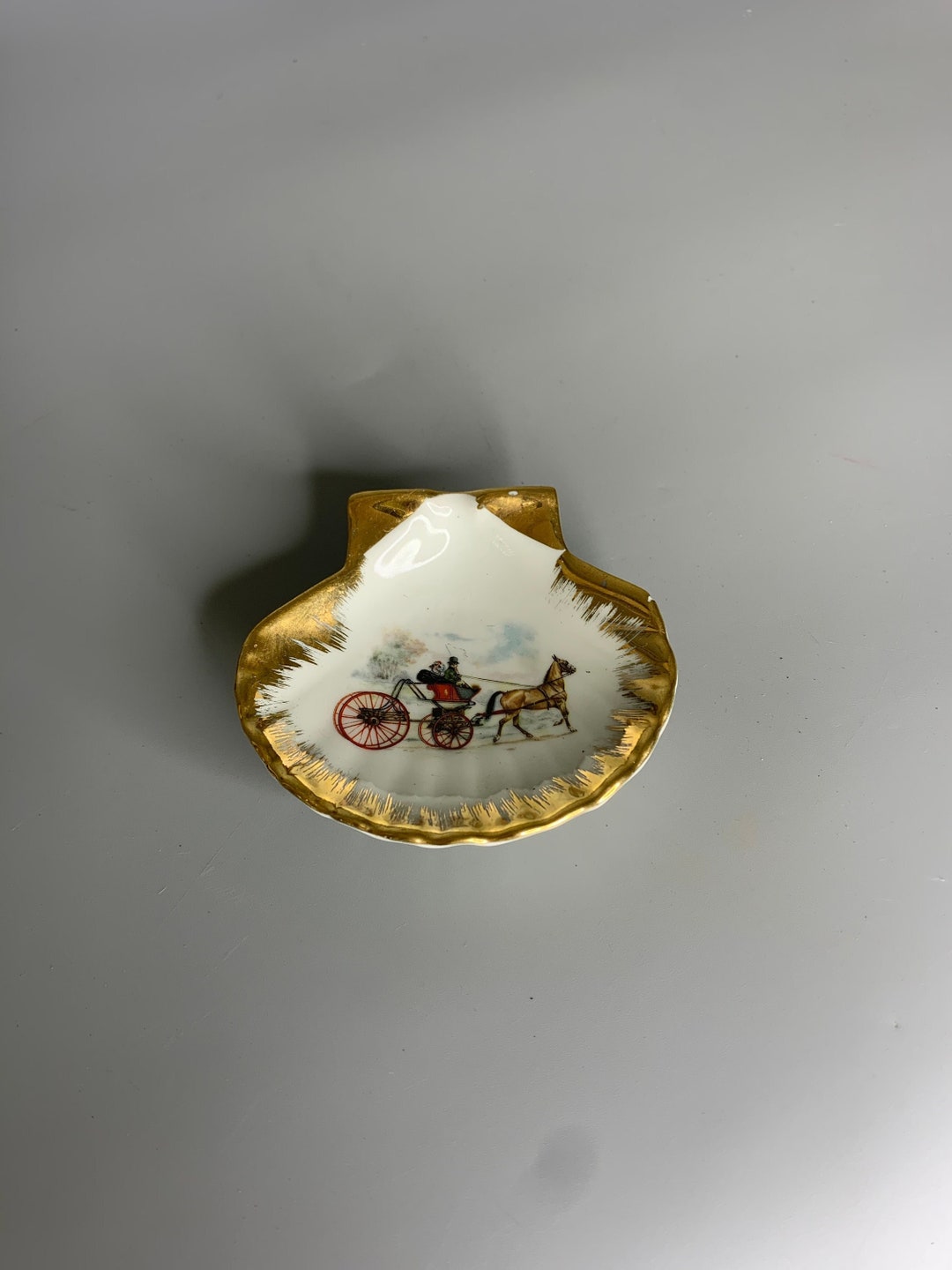 French Vintage Limoges Porcelain Ashtray Paris Souvenir or Money Dish