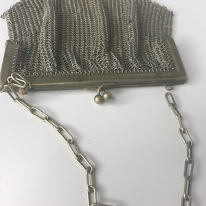French antique mesh purse silver victorian