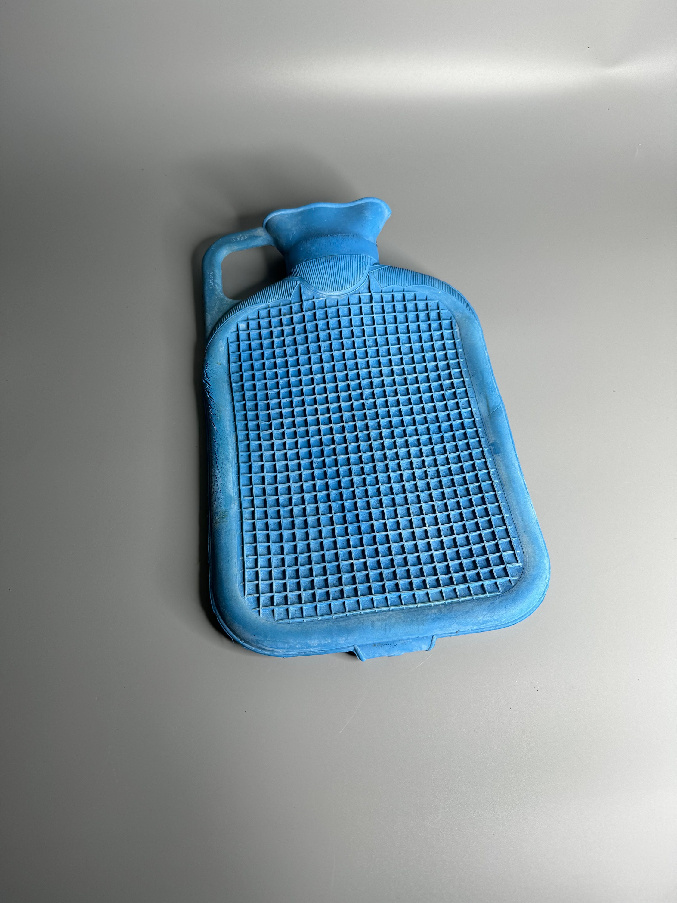 French Vintage Salva CPF Hot Water Bottle Blue Rubber Heating Pad