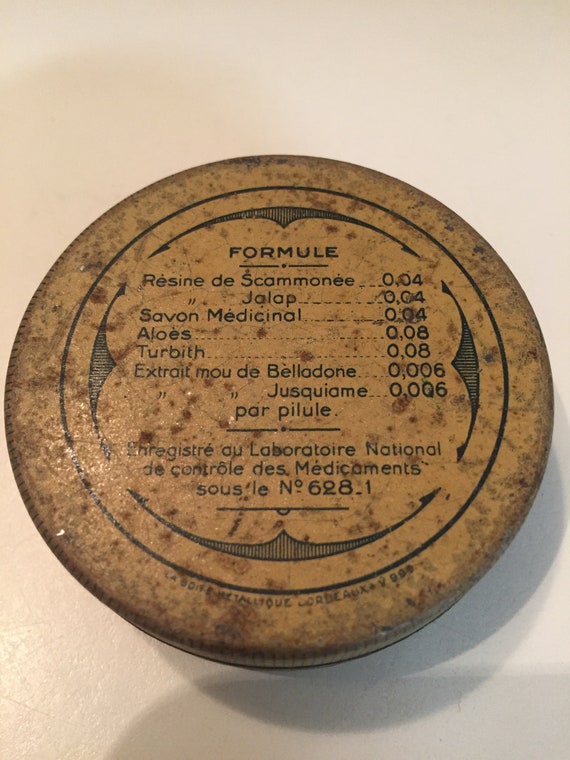 French Vintage Pharmaceutical Pill box Pillules Caza… Gem