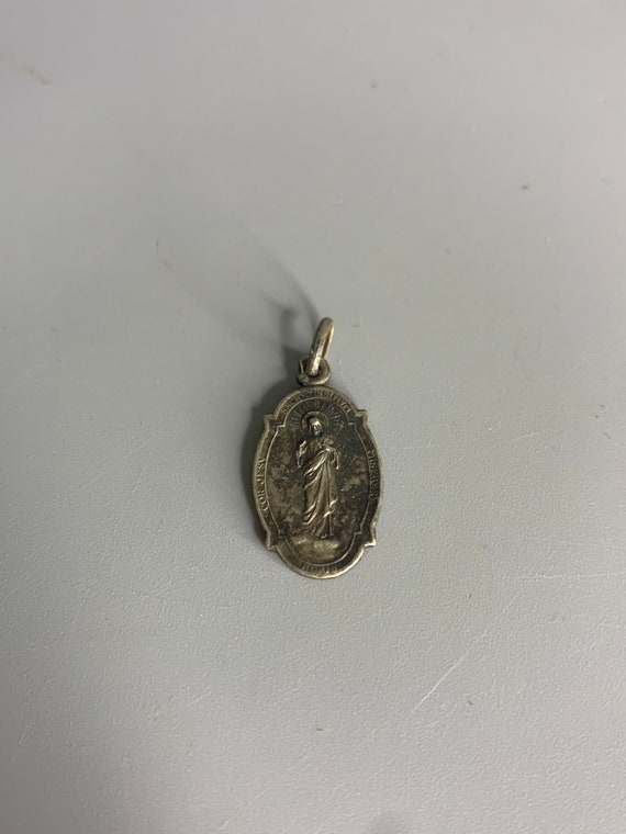 French vintage pendant religious jewelry medal - image 1