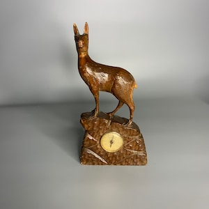 vintage wooden thermometer llama design Modele Depose made in France