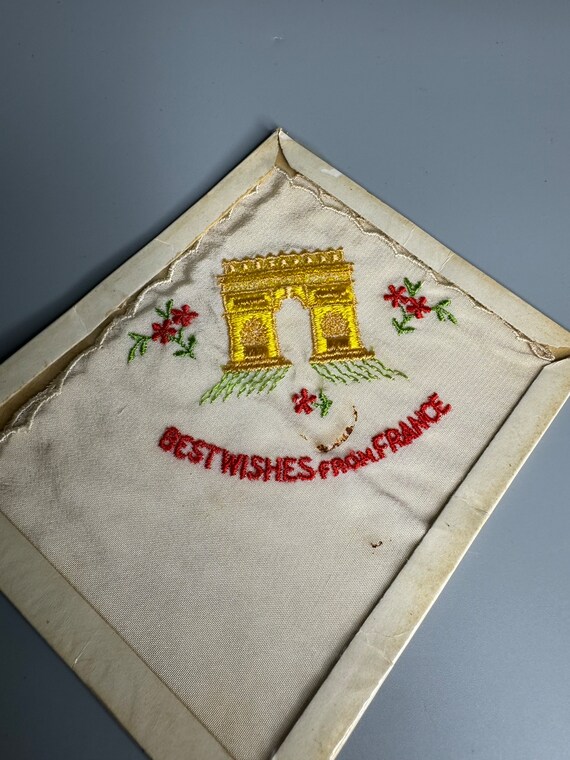 French vintage  Paris souvenir handkerchief Arc d… - image 3