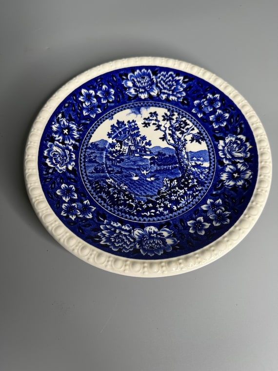 French Vintage Ceramic Pottery Collectible Plate Rusticana