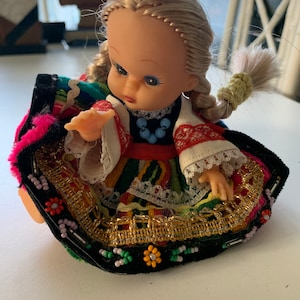 french vintage doll regional France celluloid doll collectible dolls mi-century play doll