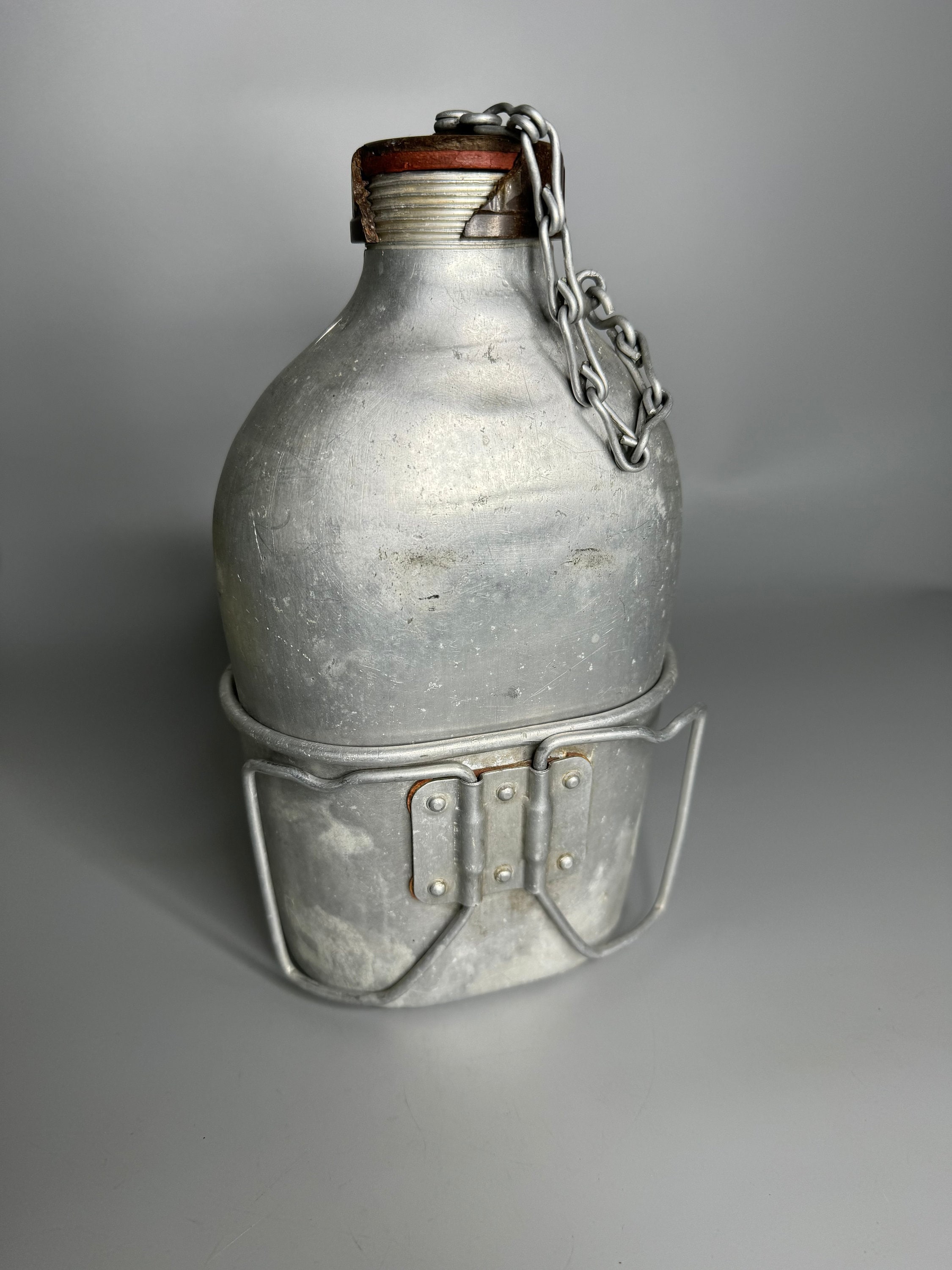 Military French Vintage Aluminum Canteen Jug Bricy - Chartres WW2