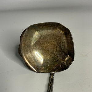 French antique Fruit Ladle silver platted twisted handle large spoon for punch