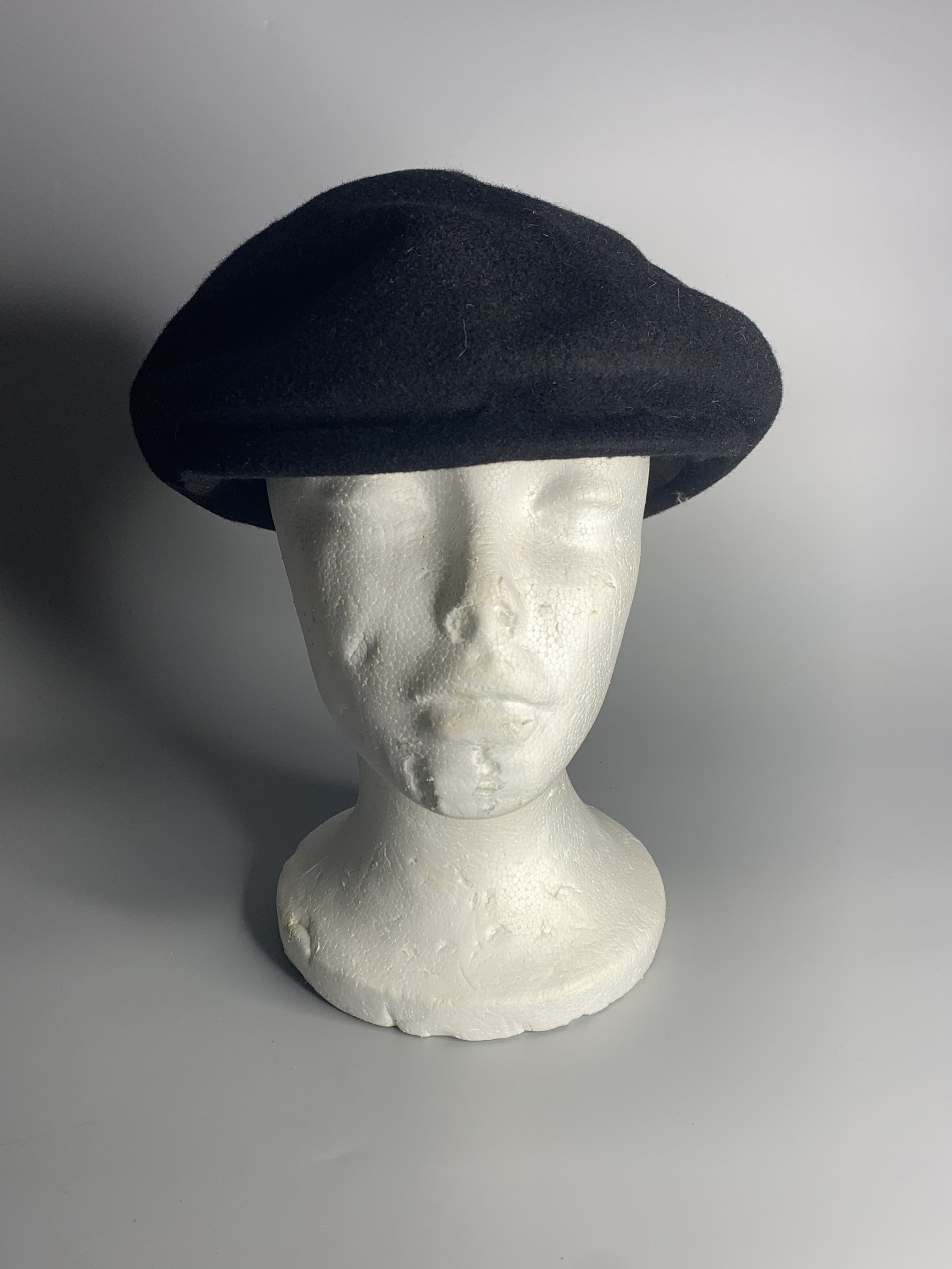 Vintage beret style hat black white fishnet Nice! Apatico - Gothic Millinery - Alex Beret - Harness Hat  main image 2