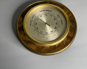 Vintage French Barometer, Made in France, Variable Weather Gauge - Naudet