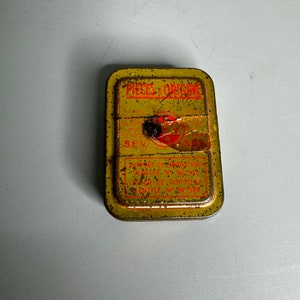 French vintage Pieces Origine miniature tin box empty metal box originel parts