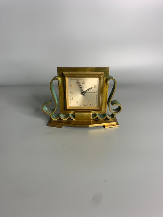 French Vintage Art Deco Style Alarm Clock Bayard Bronze 4 Etsy