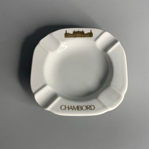 French vintage ceramic pottery ashtray advertising Chambord castle