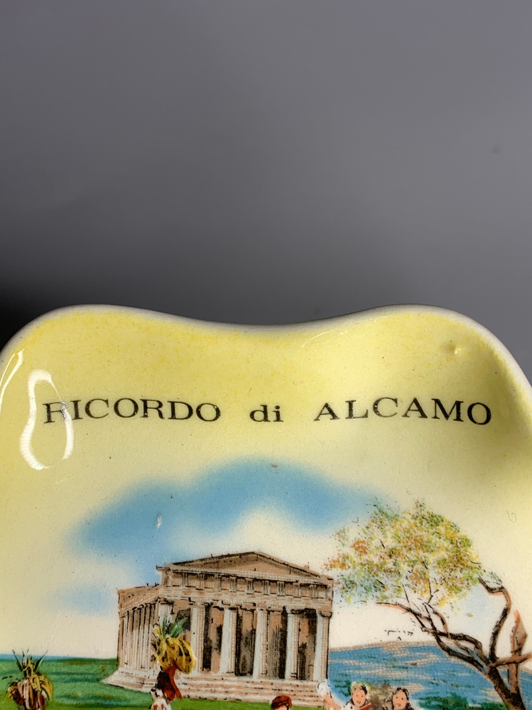 French Ashtray Vintage Ceramic Ashtray Ricordo Di Alcamo Etsy