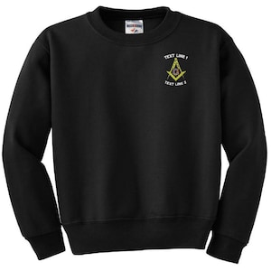 Masonic / Mason / Blue Lodge Embroidered Fleece Sweatshirt Shirt M-3X  #089