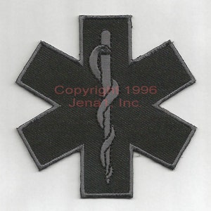 Subdued Star of Life Black & Gray Patch 3&quot;