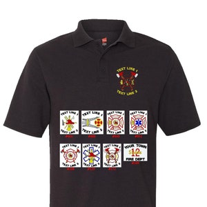 Firefighter Rescue Custom Polo Embroidered Choose from 8 Designs Med-5X